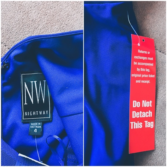 Bodycon midi mesh panel blue dress - Picture 2 of 4